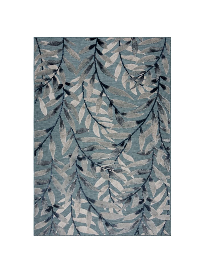 KADIMA DESIGN Eleganter Balkonteppich mit floralem Türkis-Design günstig kaufen