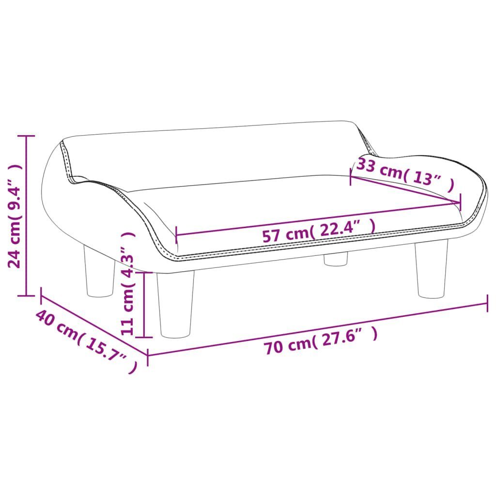 vidaXL Kindersofa Kindersofa Creme 70x40x24 cm Samt Kindercouch Kindermöbel Kinderzimmer