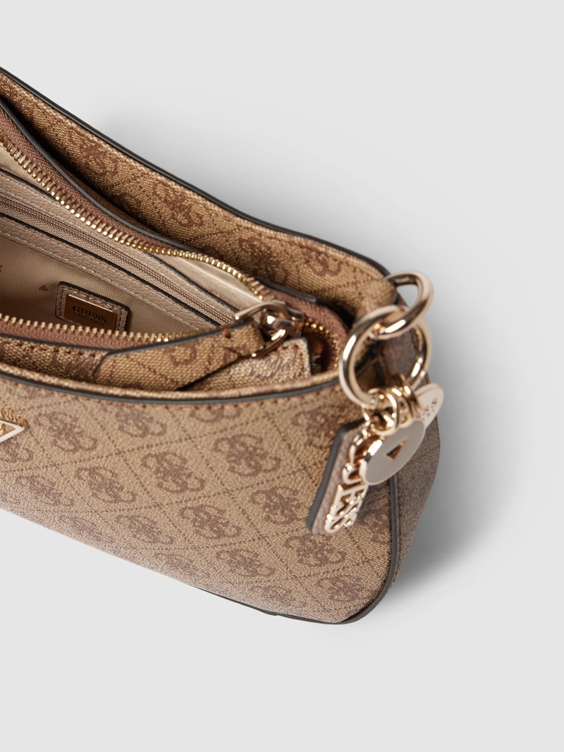 Shoulder Bag mit Allover-Logo Modell 'NOELLE' in beige