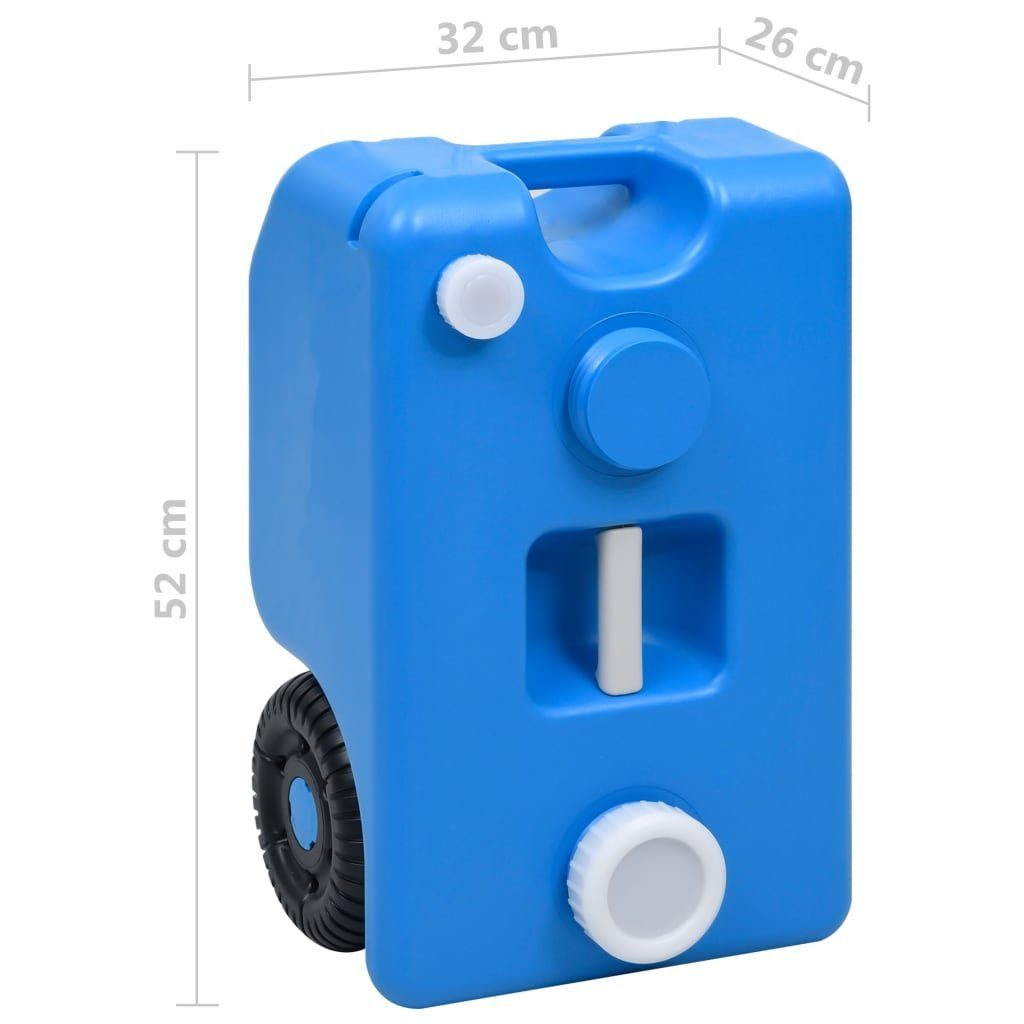 vidaXL Campingtoilette Abwasser Grauwasser Tank Camping Wassertank mit Rollen 25 L Blau Rollb