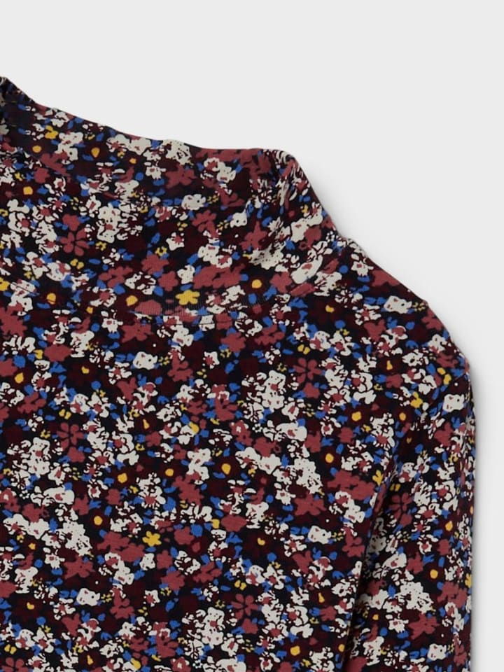 name it Dünnes Langarm Shirt Jersey Blumen Top Oberteil NKFOLIBER in Rot günstig kaufen