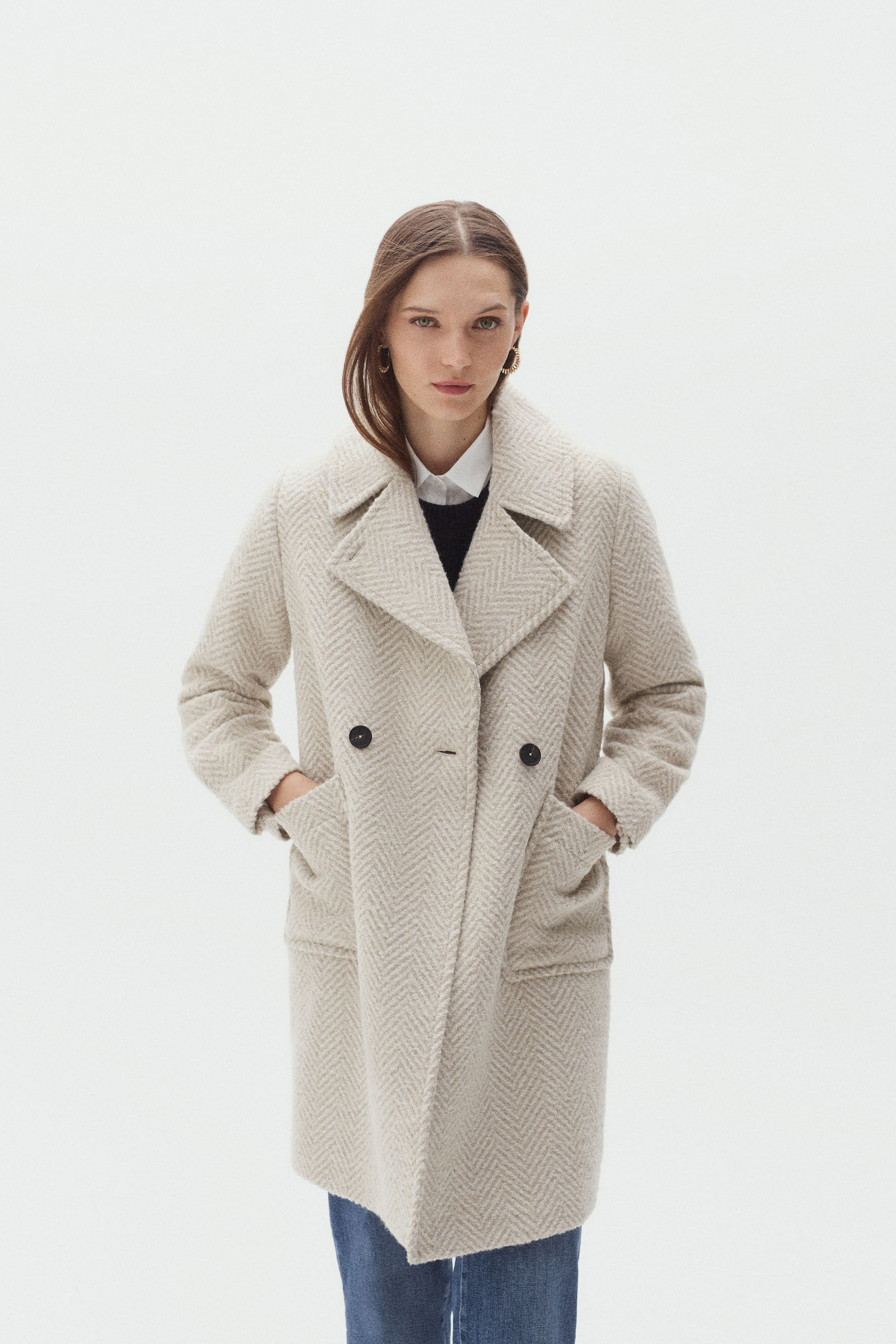 Manteau hector ivoire femme