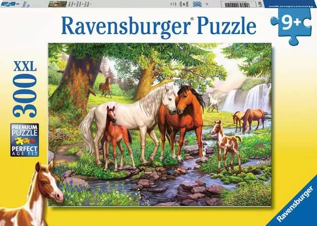 Kinderpuzzle ab 9 Jahren - Wildpferde am Fluss - 300 Teile