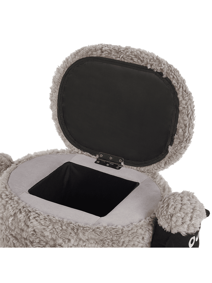 Beliani Tierhocker SHEEP in Grau/Dunkler Holzfarbton/Schwarz günstig kaufen onesize