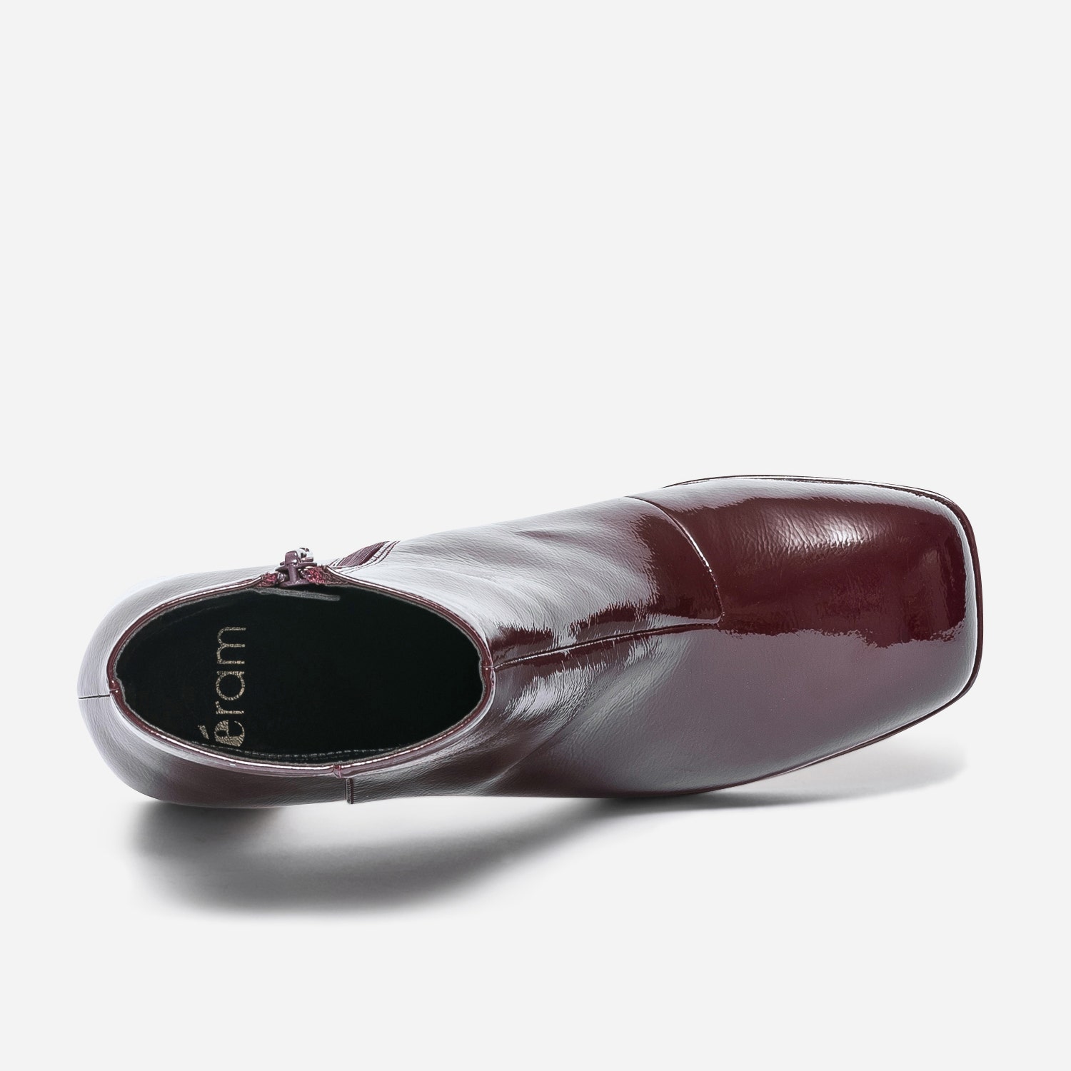 Boots bordeaux verni à plateforme
