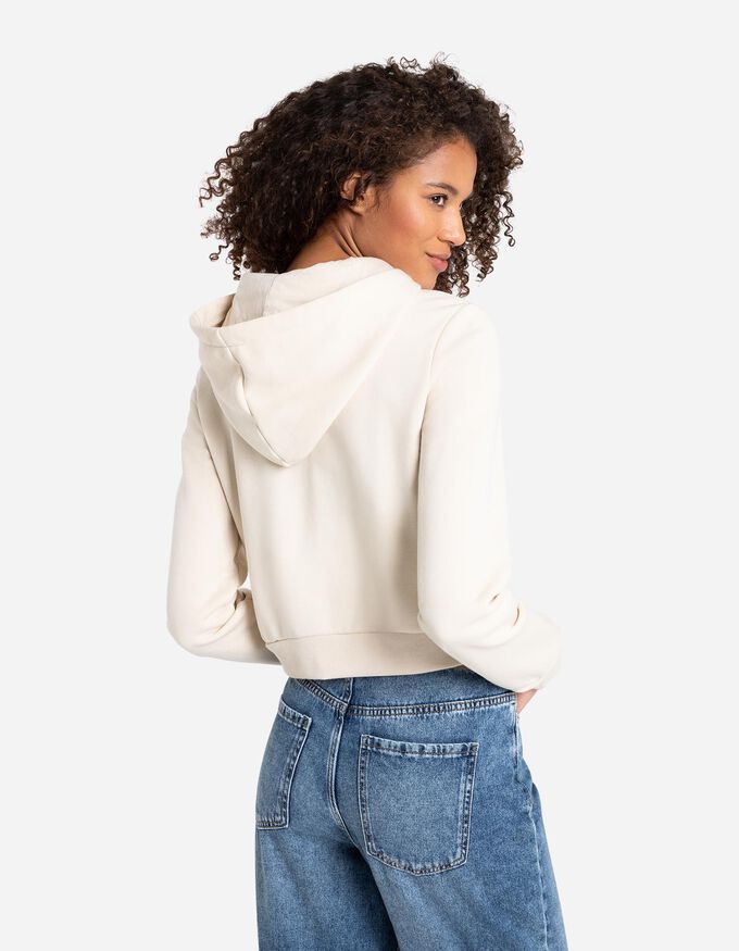 Cropped Sweatjacke - einfarbig