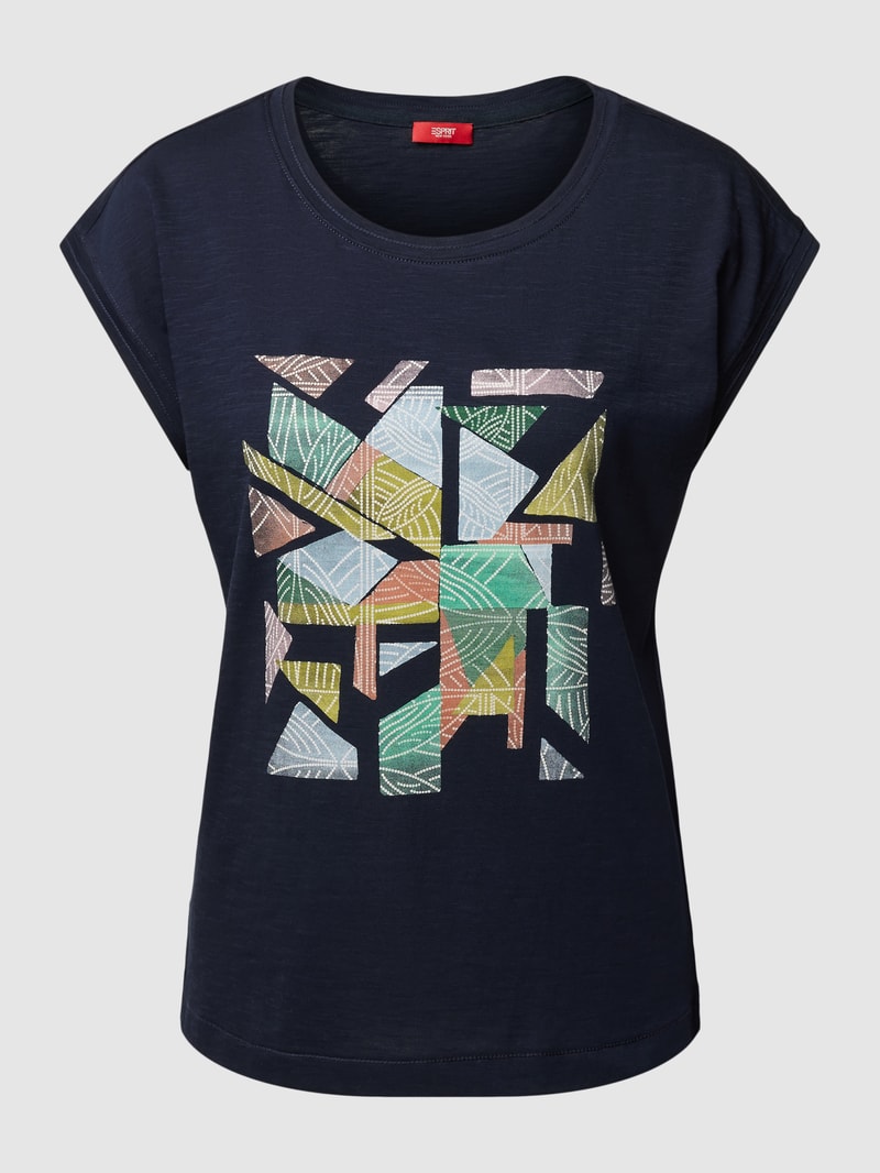 T-Shirt mit grafischem Muster in marineblau