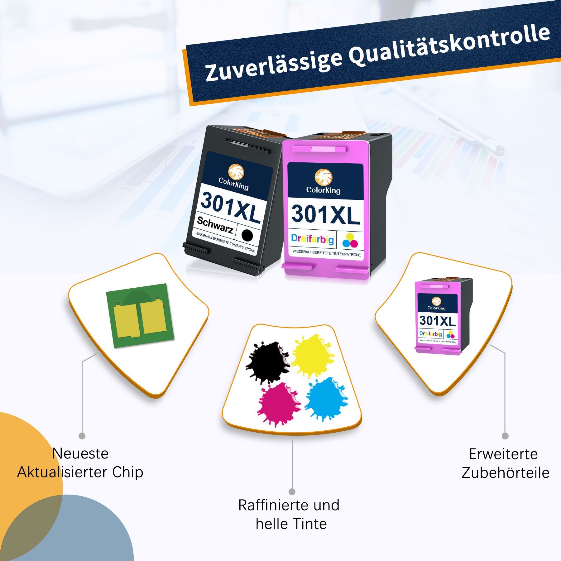 ColorKing Schwarz black multipack für HP 301 XL 301XL Deskjet 2540 1010 Tintenpatrone