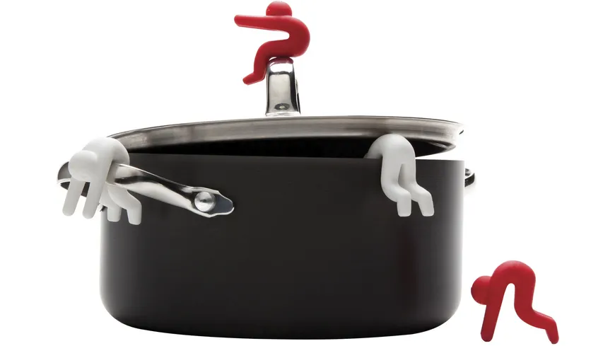Monkey Business Topfwächter Lid Sid 2er-Set rot- weiß