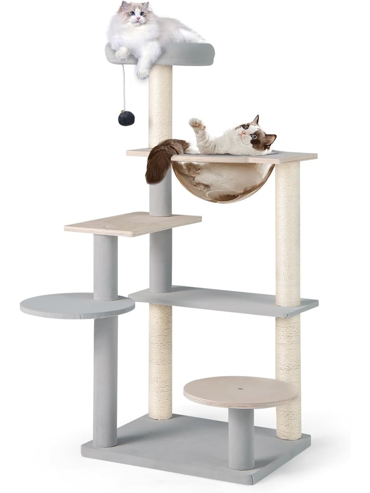 COSTWAY Kratzbaum Holz 113 cm in Grau günstig kaufen onesize