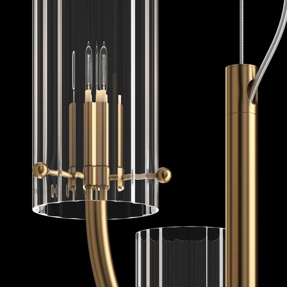 Maytoni LED Pendelleuchte LED Pendelleuchte Arco in Messing 3x 40W G9 3-flammig, keine Angabe, Leuchtmittel enthalten: Ja, LED, warmweiss, Hängeleuchte, Pendellampe, Pendelleuchte