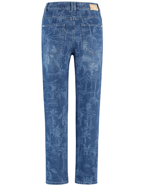 Jeans KEY꞉LA MOM FIT mit tropischem Muster