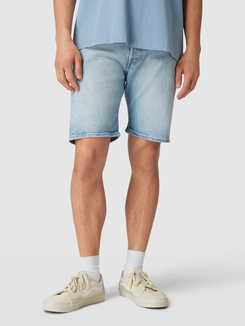 Jeansshorts mit Label-Details Modell 'HEMMED' in hellblau