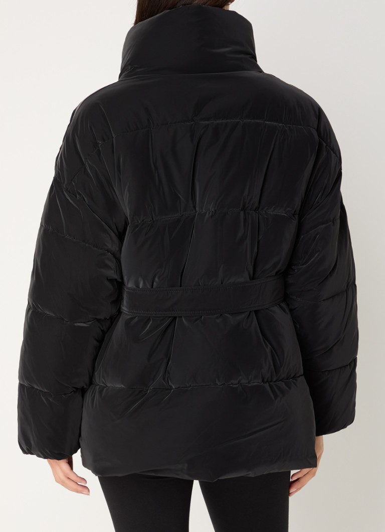 Emporio Armani  Caban puffer jack met strikceintuur en steekzakken