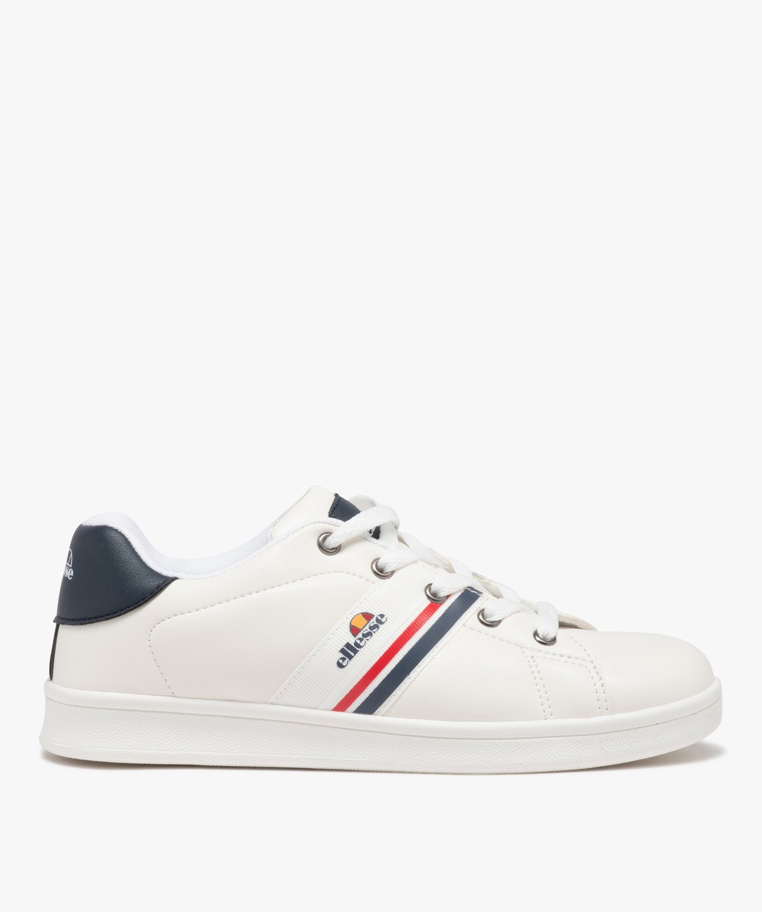 Baskets Garçon style rétro avec bandes tricolores et à la... blanc | GEMO