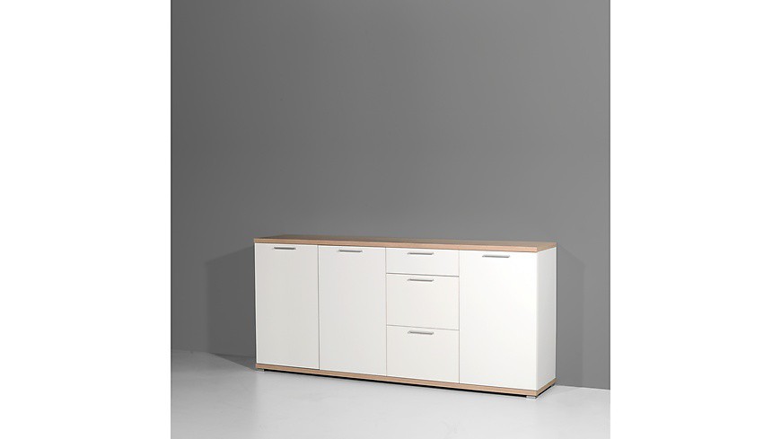 Trendstabil Sideboard 3202 Weiß/Sonoma-Eiche-Nb.
