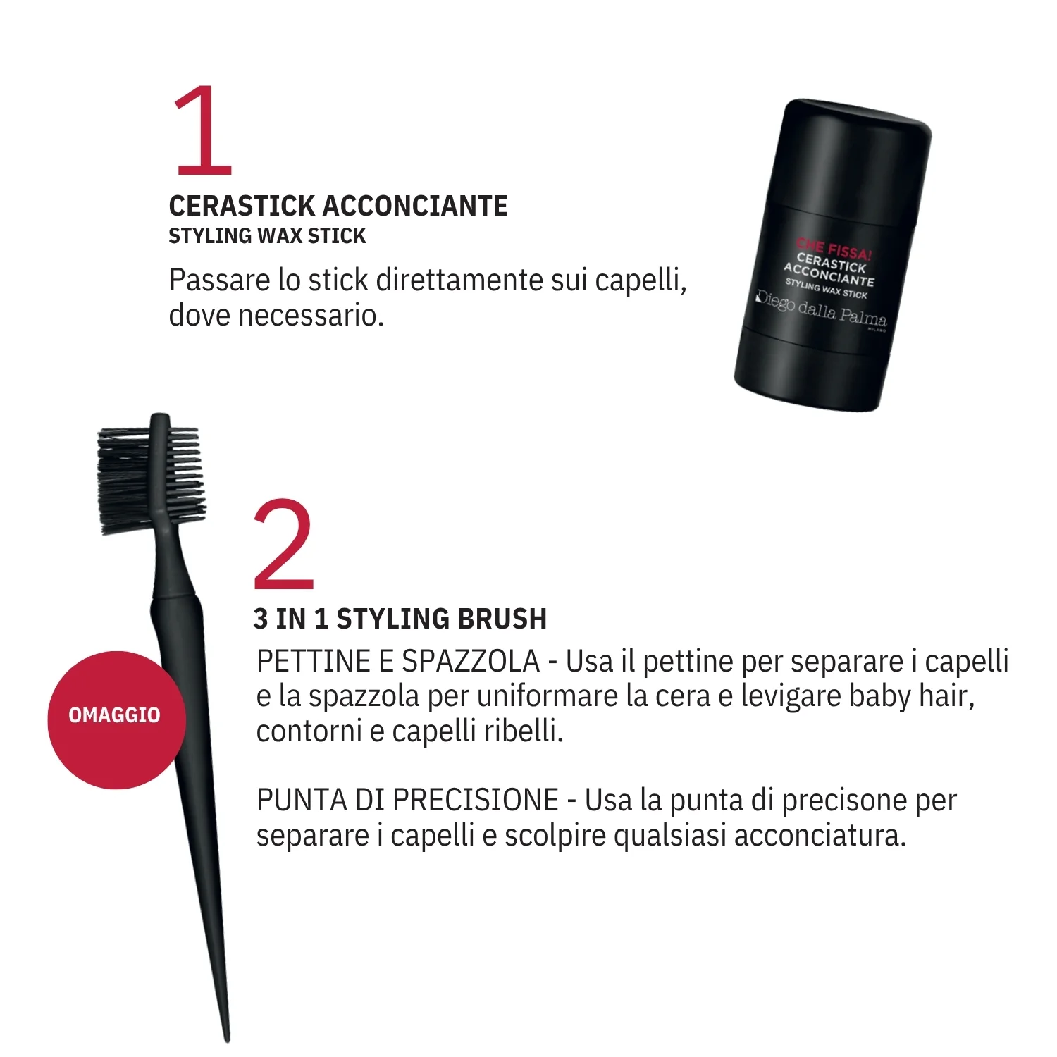 Haarstyling-Set: Cerastick Haarstyling + 3-in-1 Stylingbürste – Haarsets, Kämme, Glanzwachs
