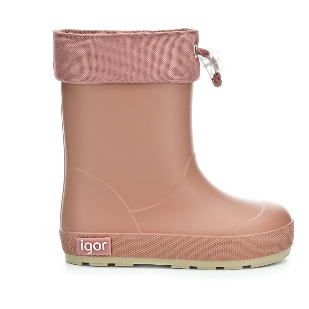 Igor Yogi Borreguito Cuello Rosa/Dusty Pink gefütterte Barfußgummistiefel