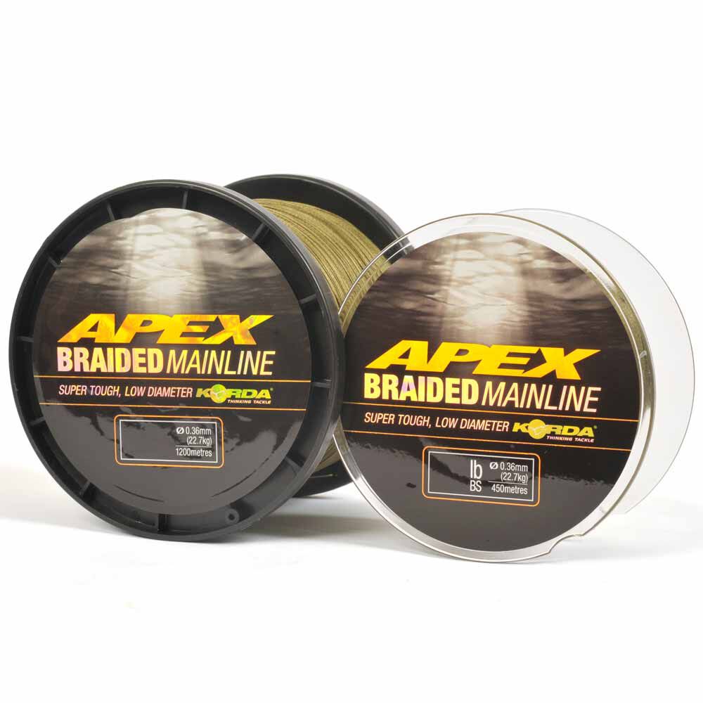 Linha principal trançada Korda Apex 450m para pesca de carpa