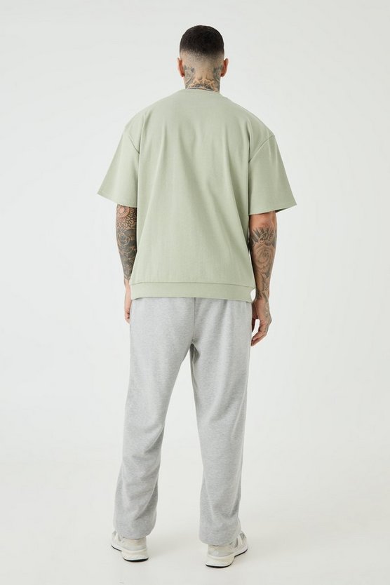 Tall kurzärmliges geripptes Oversize Sweatshirt