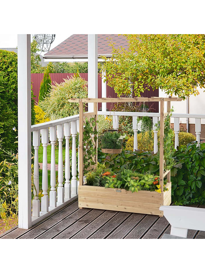 COSTWAY Blumenkasten-Pflanzleiter in Hellbraun günstig kaufen onesize