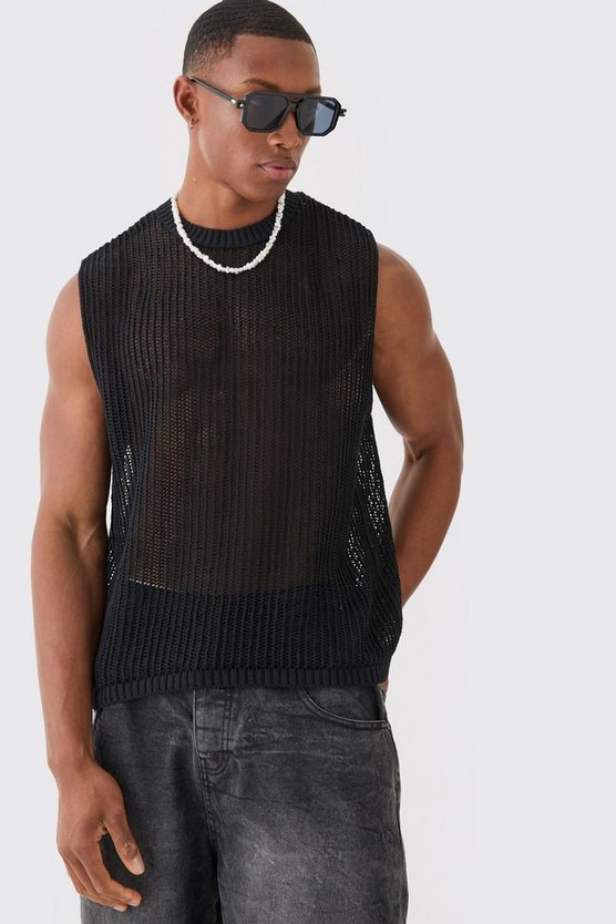 Oversize Tanktop in Schwarz