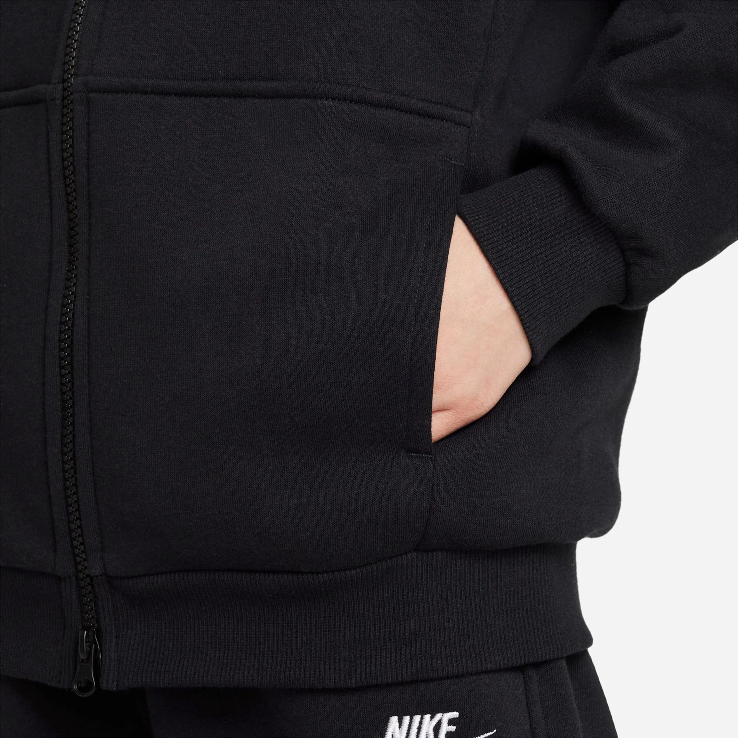 Club Oversized Fleece Sweatjacke Mädchen - Schwarz