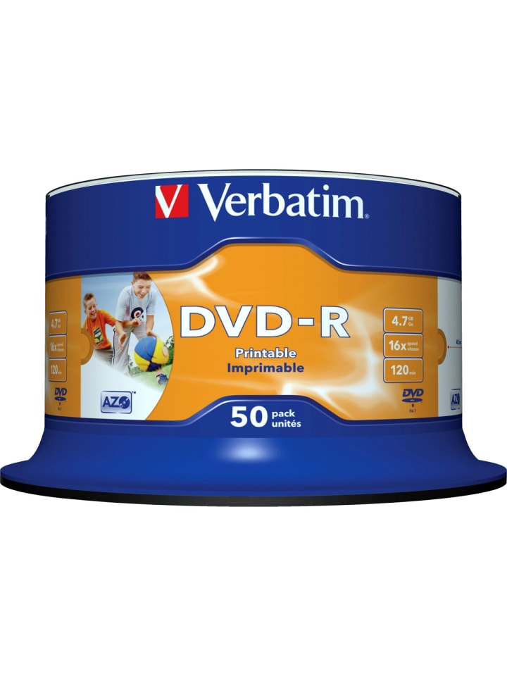 COFI 1453 Verbatim DVD-R 4.7GB/120Min/16x Cakebox (50 Disc) in Blau günstig kaufen onesize