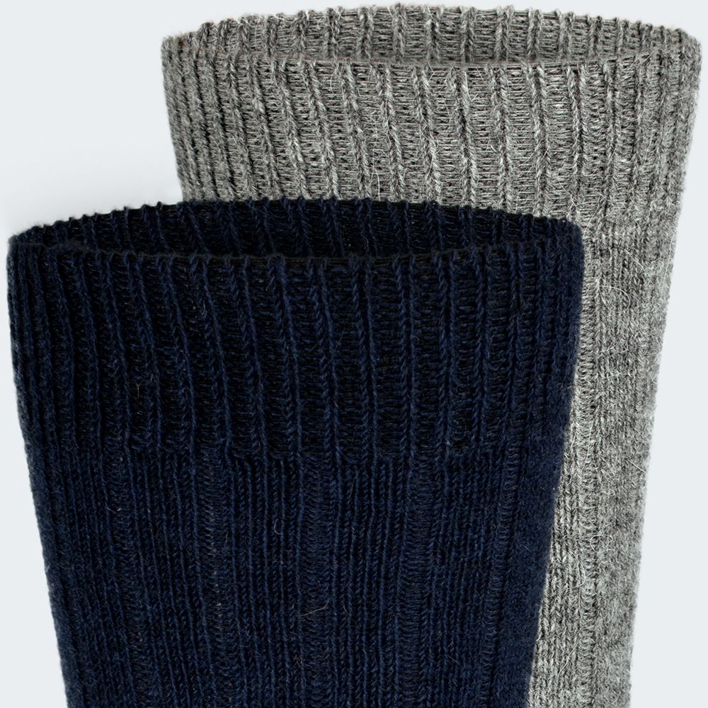 Black Snake Blue/Grey 2-pack Alpaka Schafwollsocken