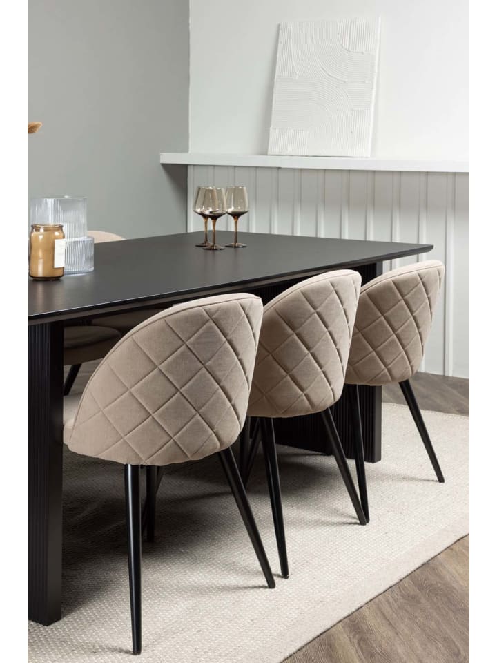 ebuy24 Essgruppe Vail 4 ( 7-teilig) Schwarz 100 x 200 cm günstig kaufen onesize