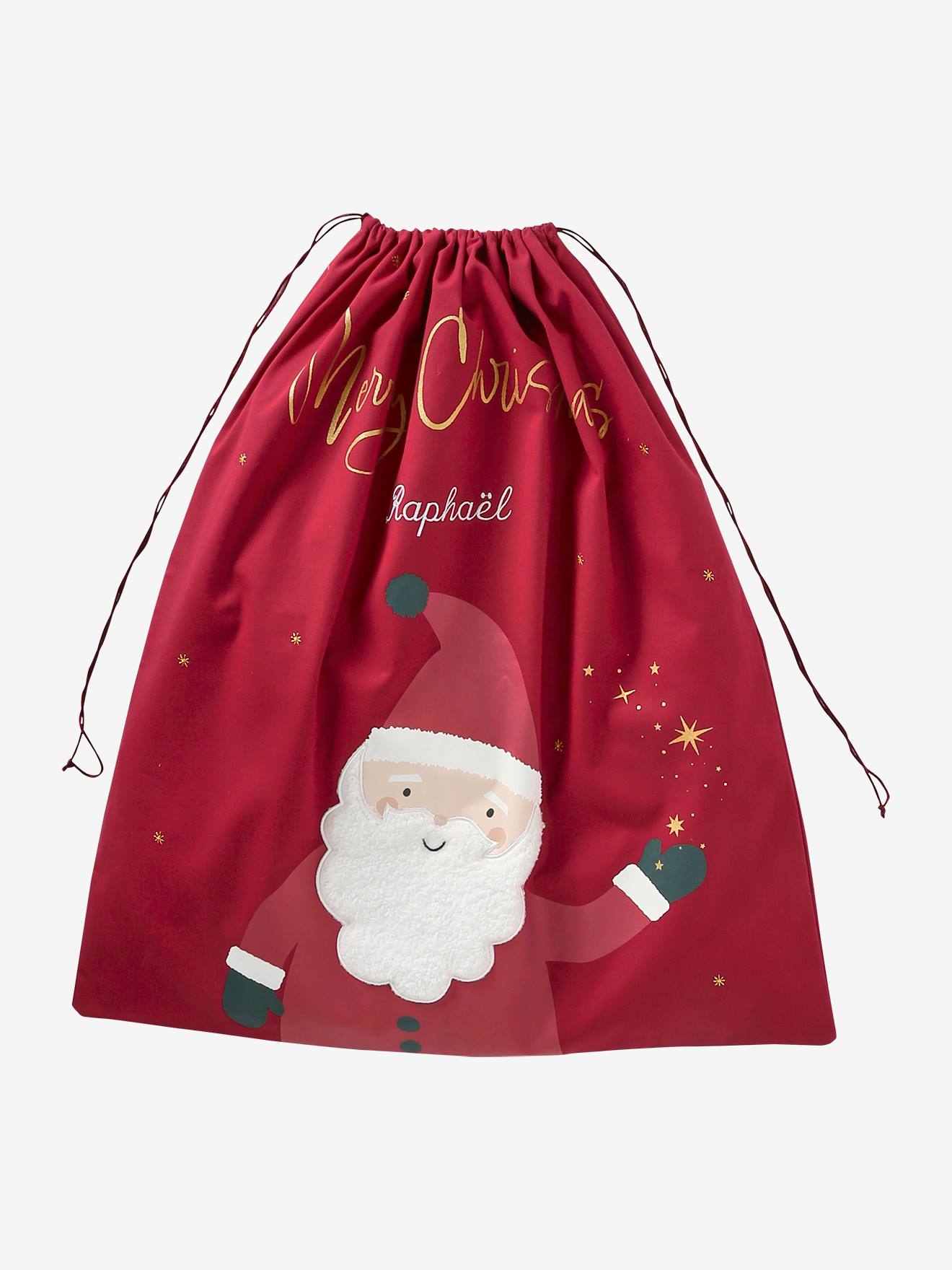 Sac à jouets personnalisable Père Noël rouge