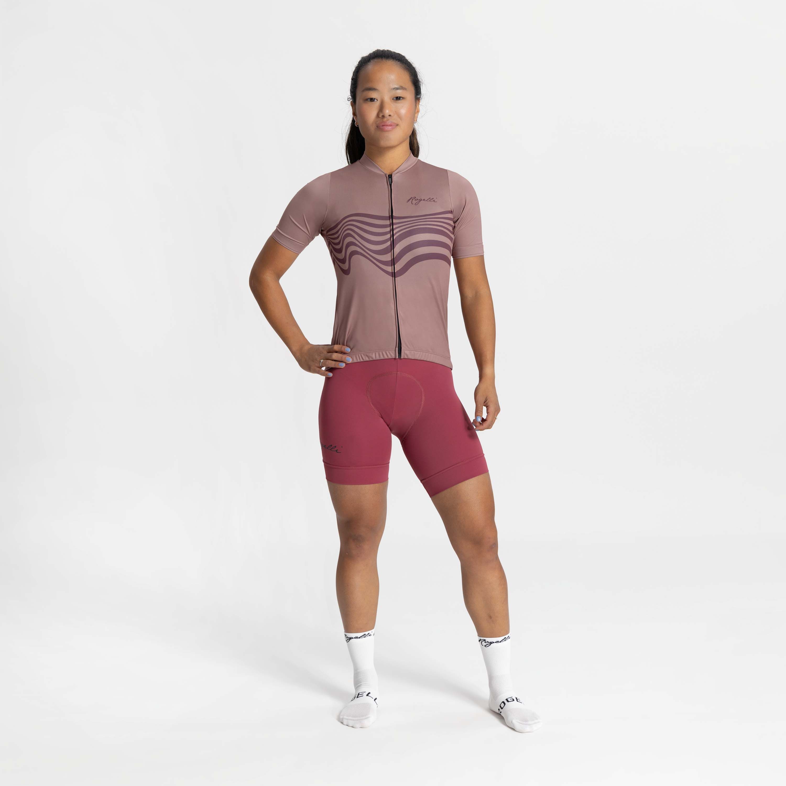 Rogelli Diaga Rosa Damen Radtrikot Kurzarm
