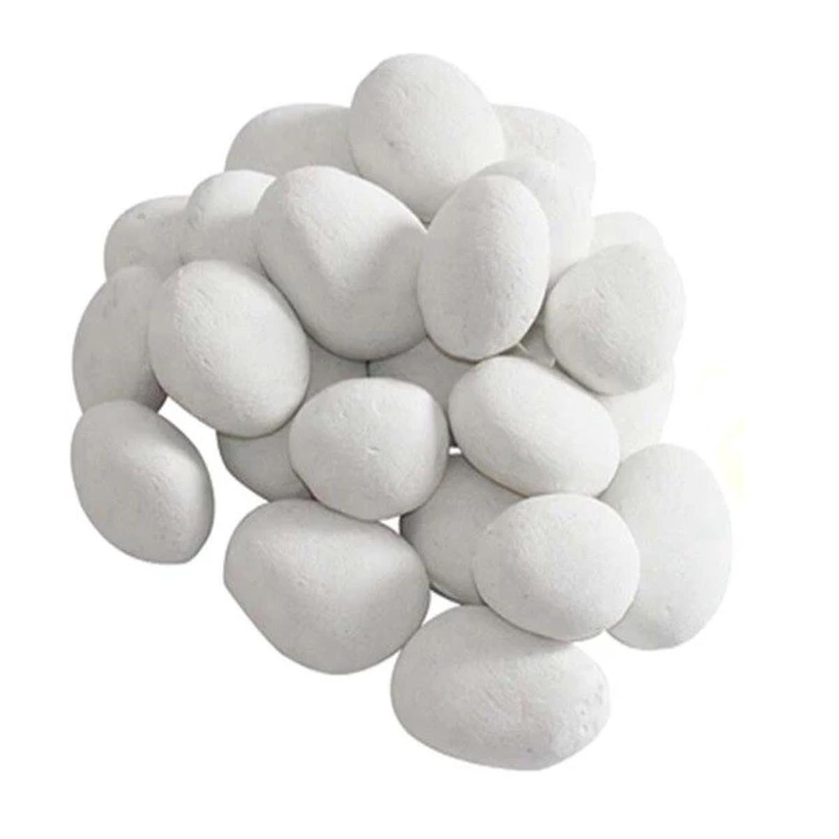 ScandiFlames Keramiksteine, weiß, 24 Stück für Bioethanol-Kamine, realistisches Flammenbild, 24 Stück, für stilvolle Atmosphäre.