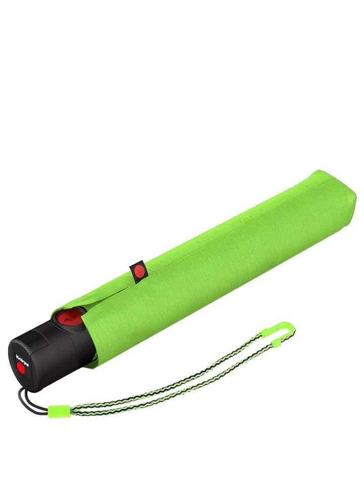 Knirps U.200 Ultra Light Duomatic - Taschenschirm Regenschirm (black with rose coating) in neon green günstig kaufen onesize