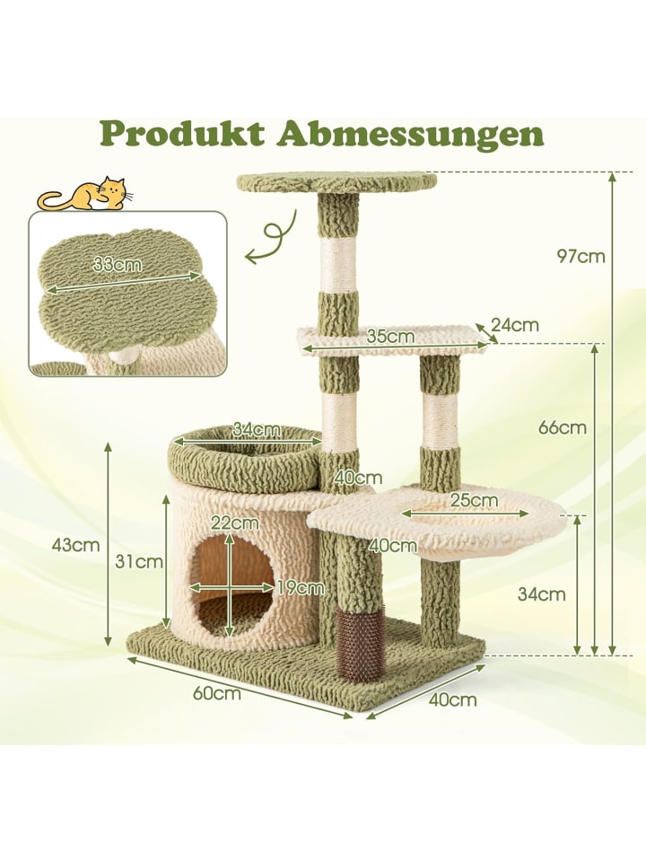 COSTWAY Kratzbaum Klein in Grün günstig kaufen onesize