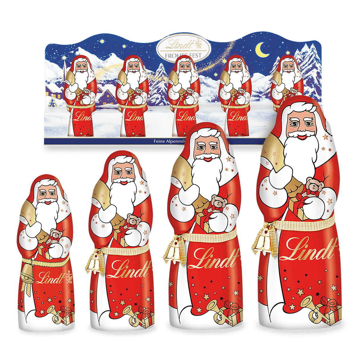 Lindt Weihnachtsmänner Set Milch, 485g