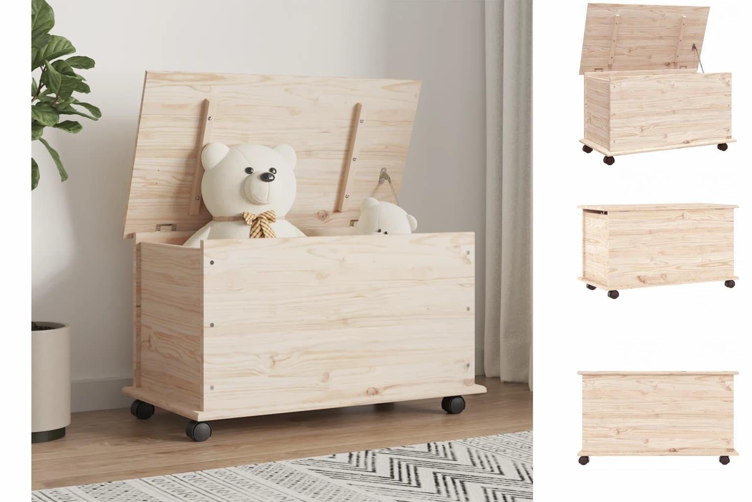 vidaXL Truhe Spielzeugtruhe Kiste Truhe mit Rollen ALTA 73x39,5x44 cm Massivholz Ki