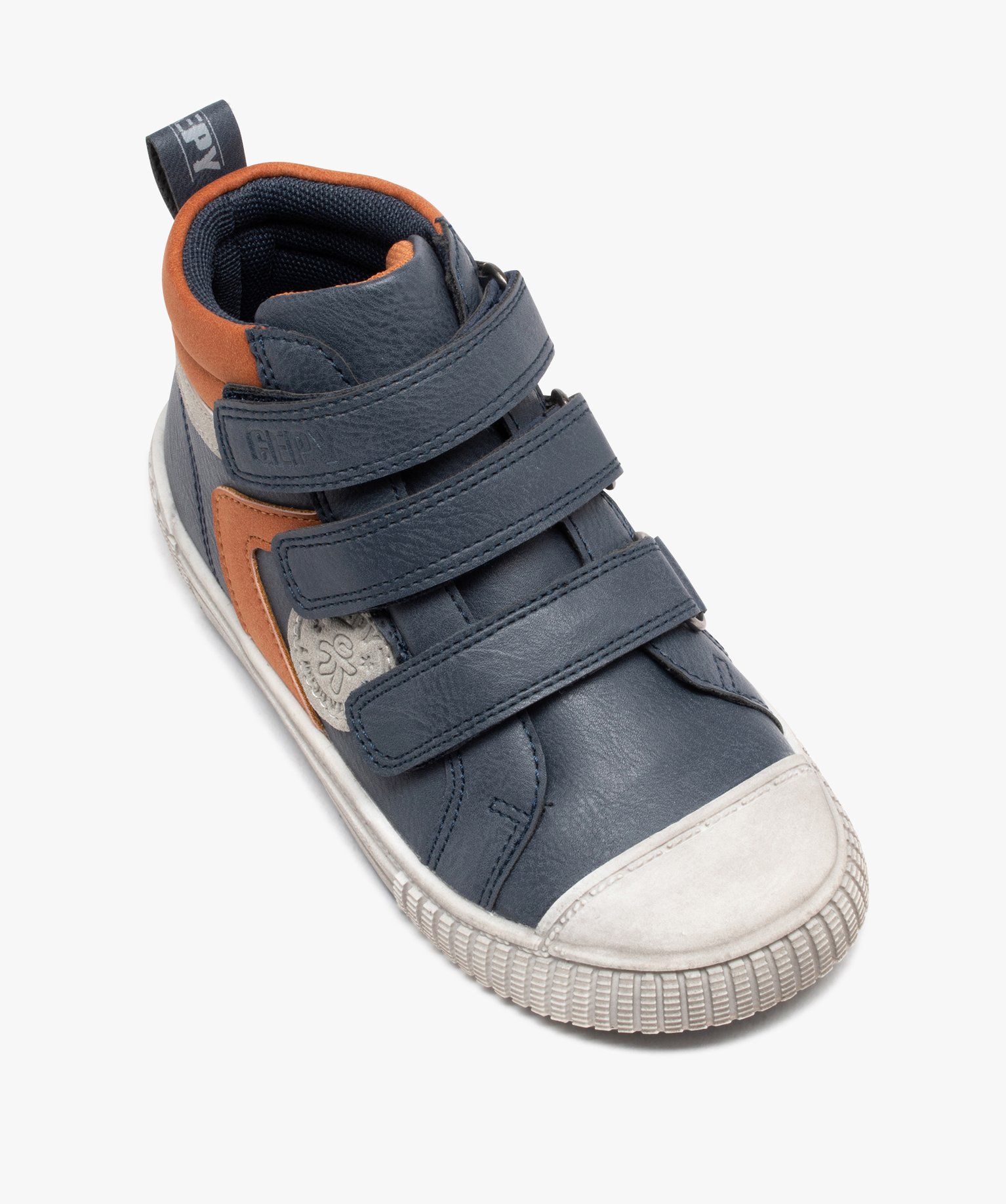 Baskets Garçon mid-cut à triple scratch - Gepy bleu | GEMO