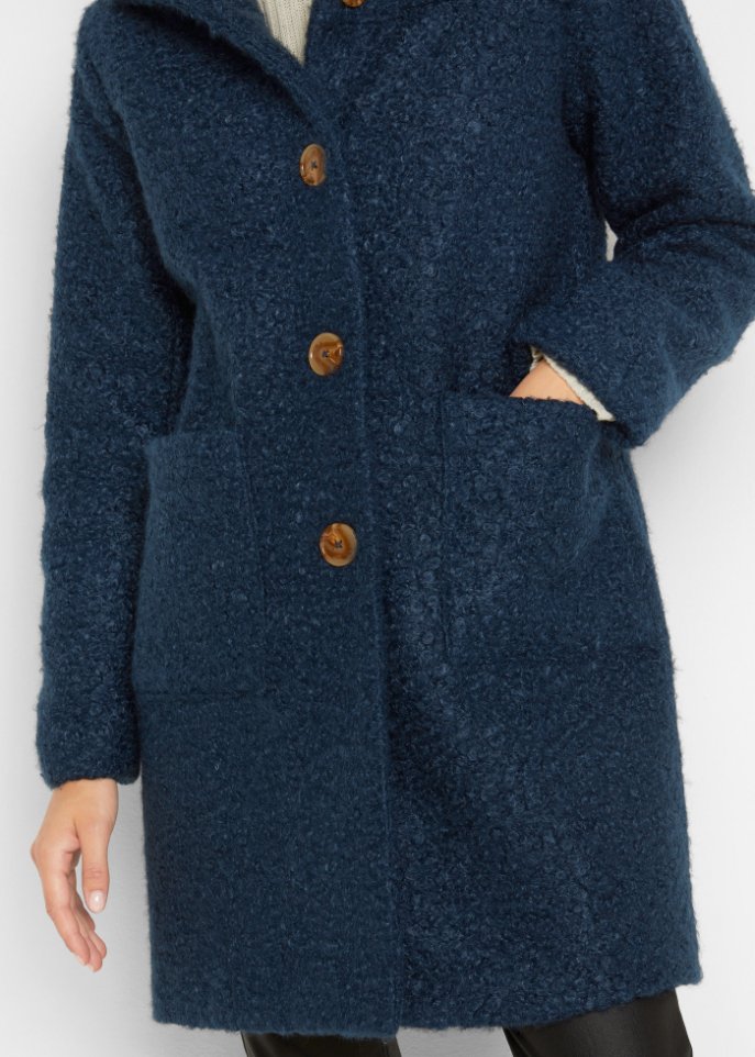Boucle-Mantel mit Taschen