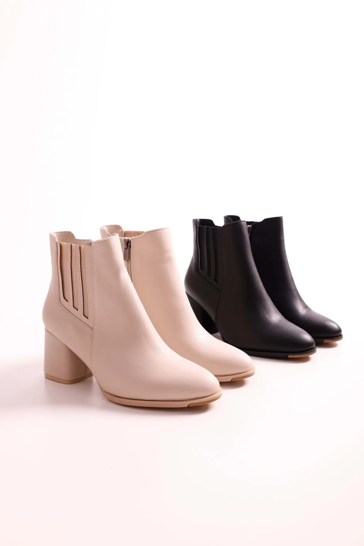 Shoeberry  Damen-Stiefel Misty Black Skin mit Absatz Black Skin