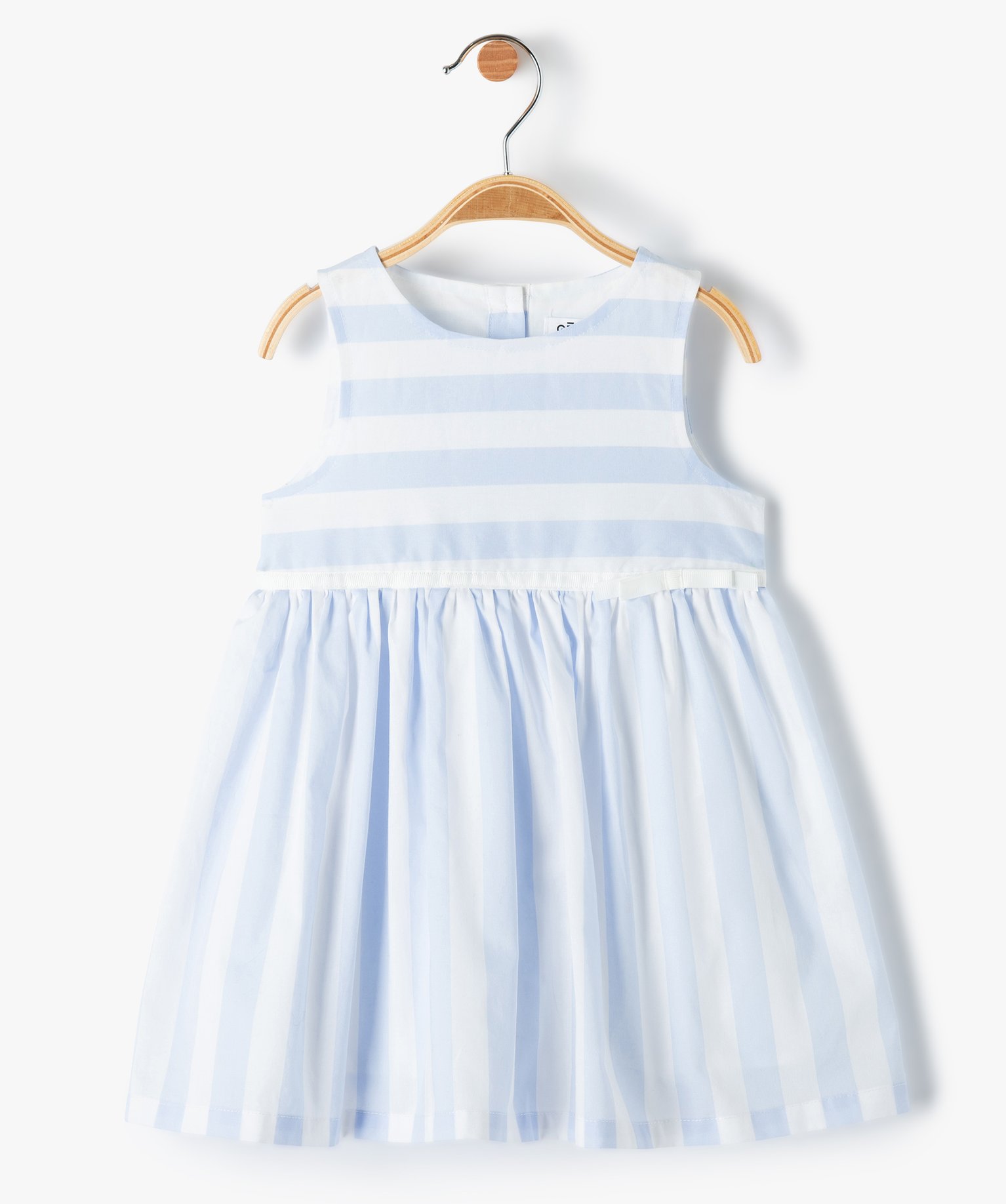 Robe bébé fille sans manches avec jupon bleu | GEMO