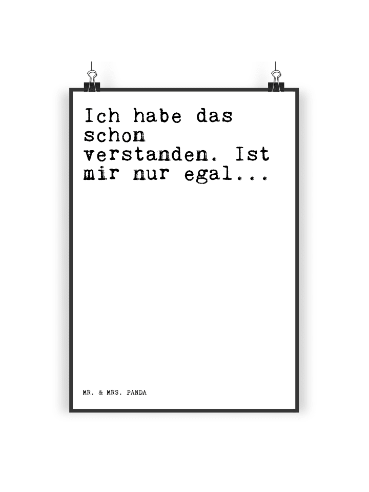 Mr. & Mrs. Panda Poster Ich habe das schon... mit Spruch in Weiß günstig kaufen