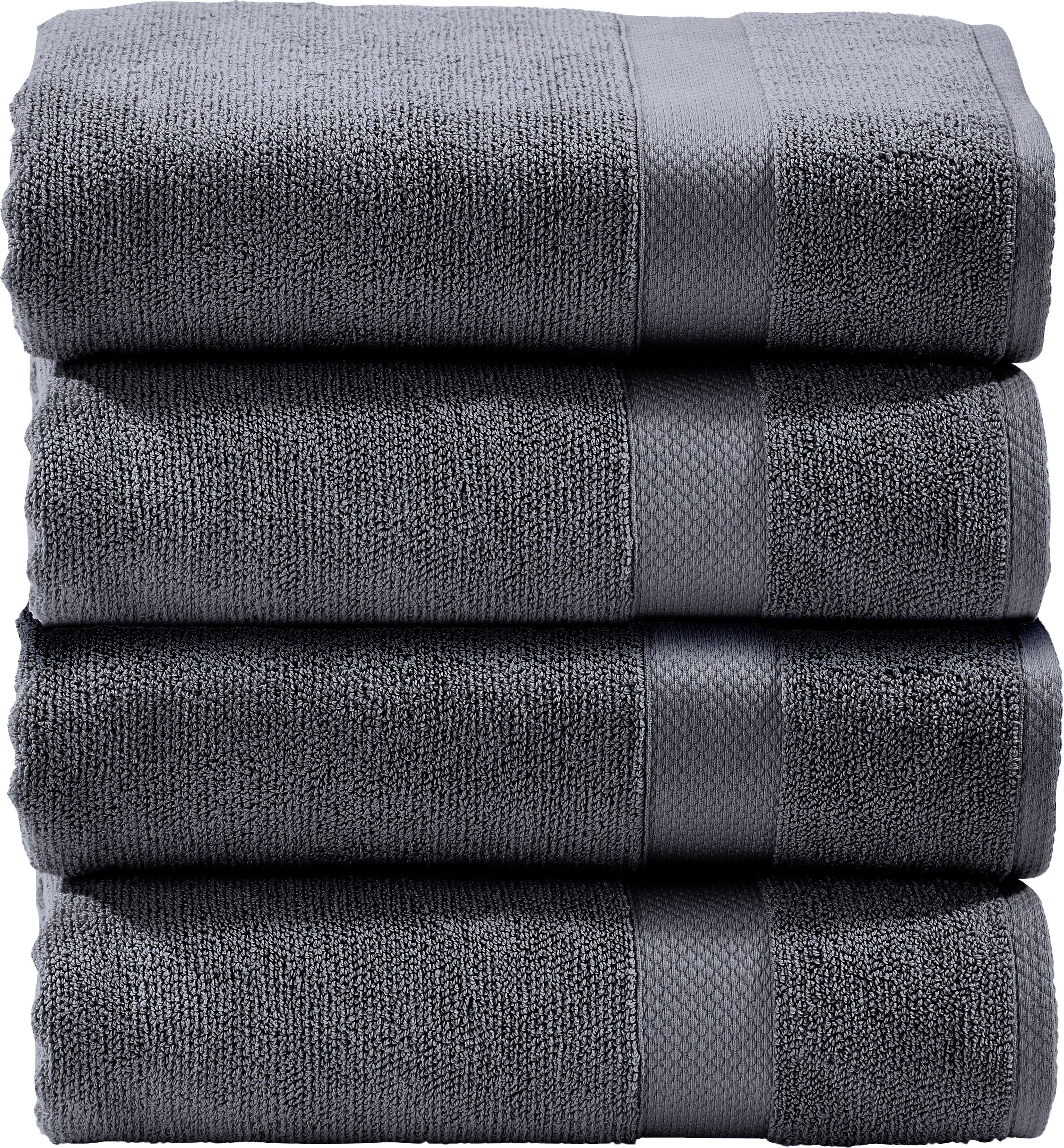 done.® Handtuch Set Deluxe, Zwirnfrottee, (Set, 4-tlg), Uni Farben, Hotelqualität aus hochwertigem Zwirnfrottier