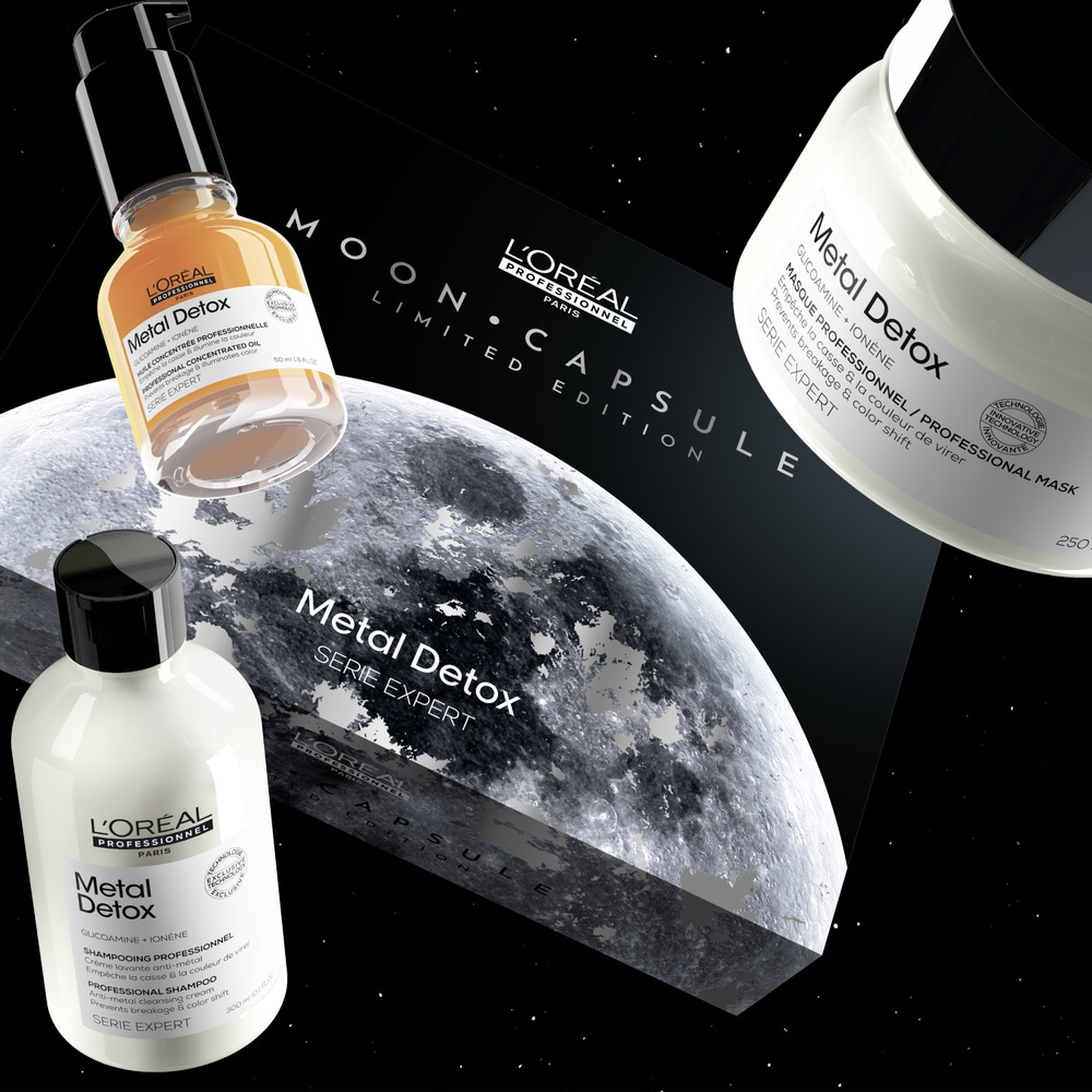 L'Oréal Professionnel Serie Expert - Coffret de Noël Trio Metal Detox - Tous Types de Cheveux Shampoing, masque et huile