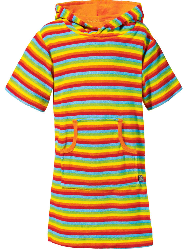 Erwin Müller Frottier Kinder-Poncho Streifen in bunt/orange günstig kaufen