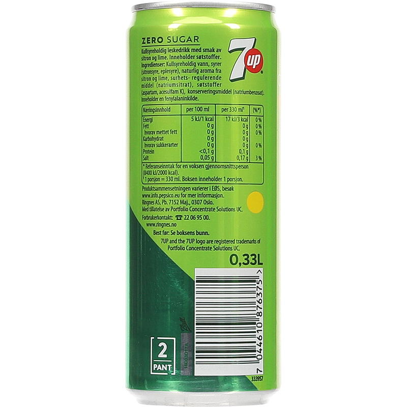 Ringnes 7UP 0,33 l boks