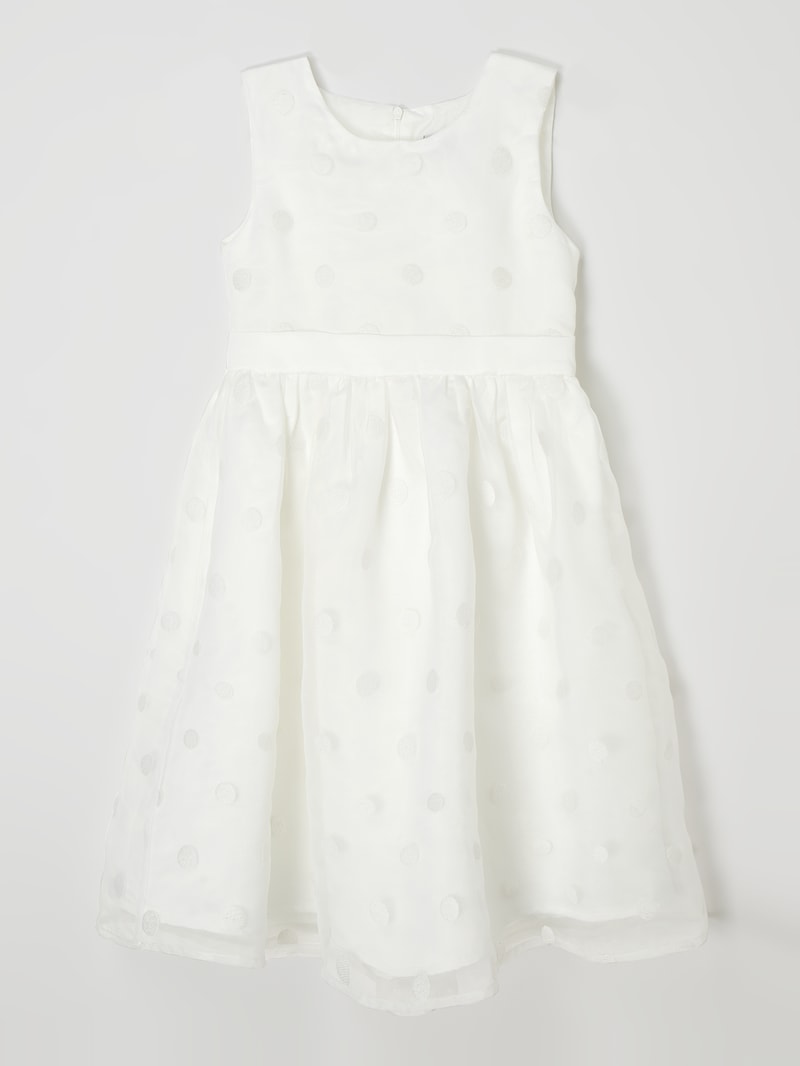 Kleid mit Punktmuster in offwhite