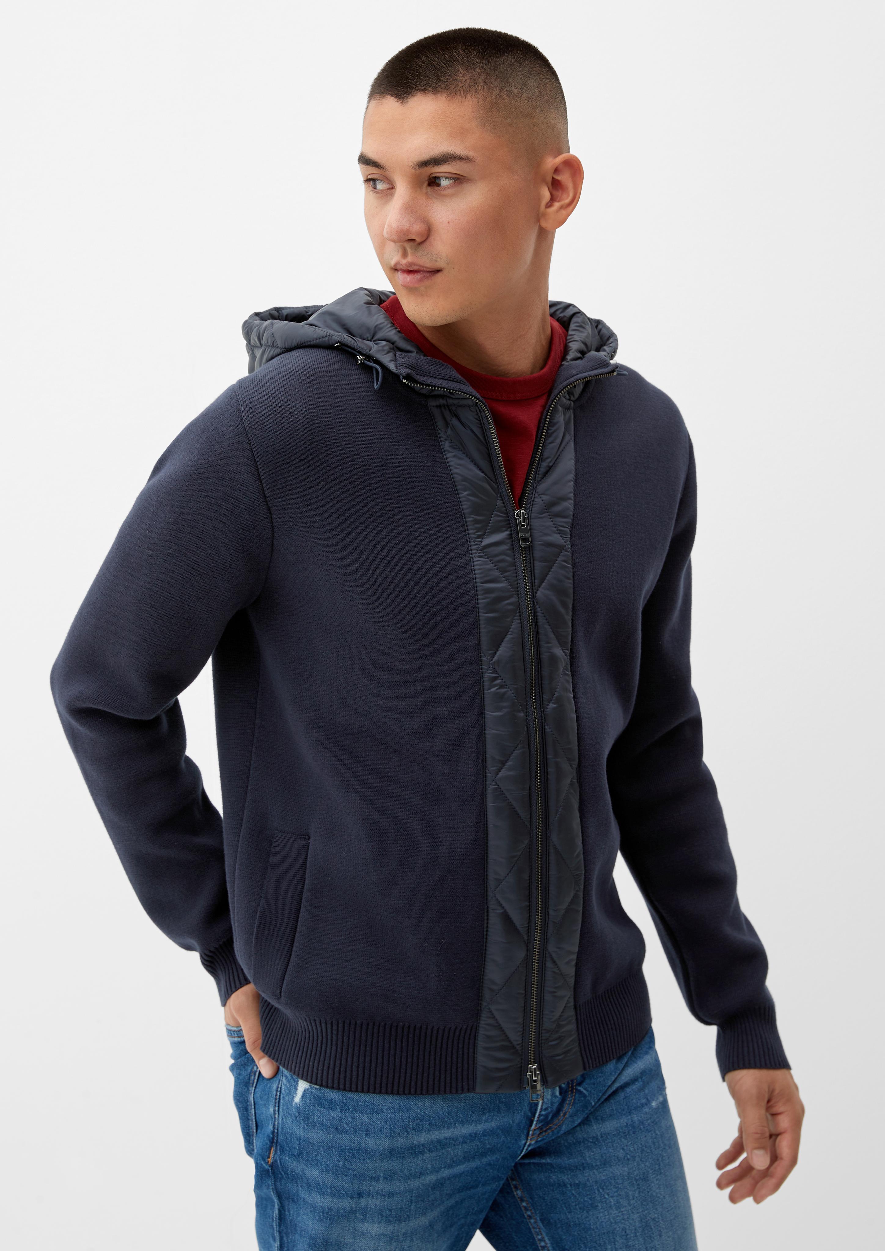 Kapuzenjacke im Materialmix  2118078-5959