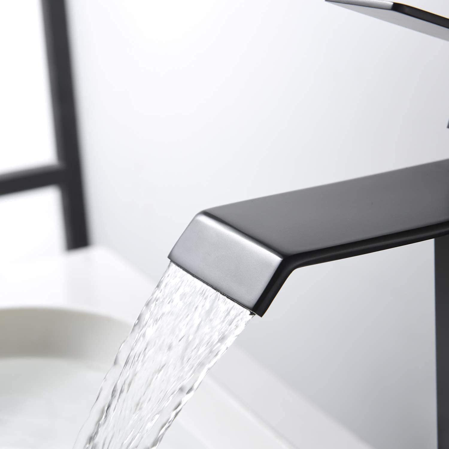 Sumerain Badarmatur Wasserfall wasserhahn bad (mischbatterie waschbecken, wasserhahn) waschtischarmatur schwarz