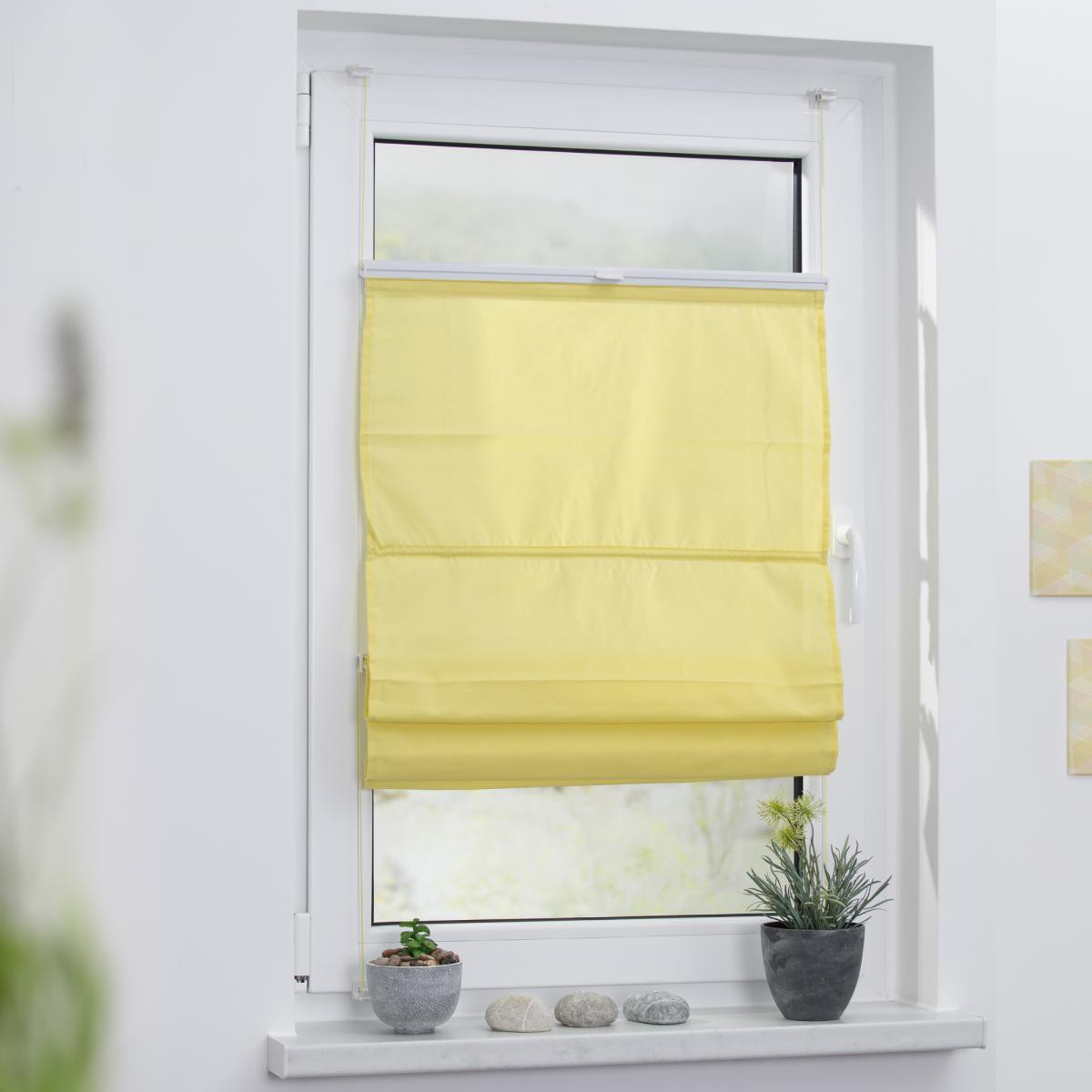 Lichtblick Raffrollo Klemmfix TOP, ohne Bohren, verspannt Gelb, 45 cm x 130 cm (B x L)